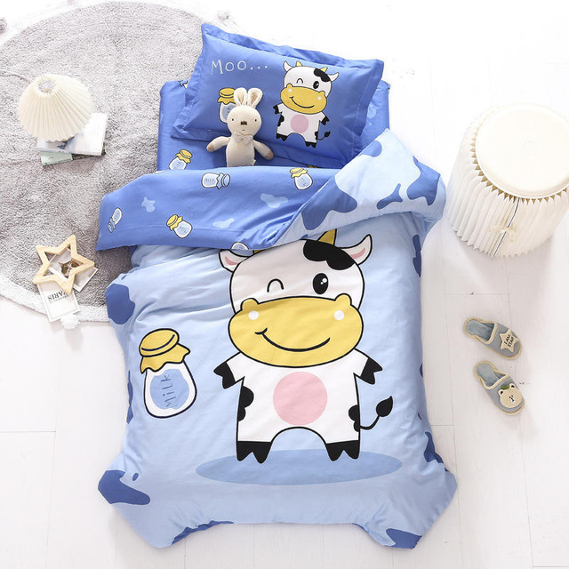 Kindergarten Duvet Cartoon Printed Three Or Six Pieces Cotton Kids Bedding Quilt Cover Baby Nap Bed