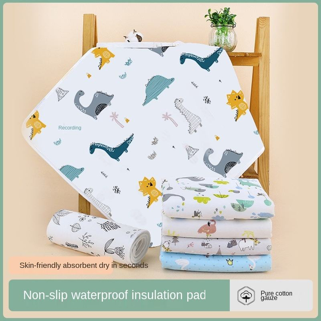 Non-Slip Waterproof Baby Diaper Pad Washable Autumn And Winter Newborn Breathable Gauze Septate Mattress Towel 50 * 70cm