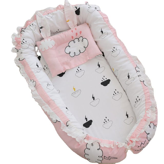 Baby Bed in Bed with Lace Portable Removable Washable with Quilt