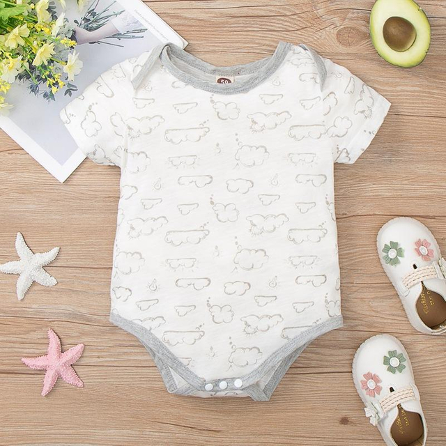 Spring Summer Short Sleeve Baby Boys Girls Sleeper Newborn Body Suit 100% Cotton Infant Toddler Jumpsuit