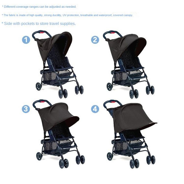 Baby Stroller Accessories Stroller UV-Proof Sunshade Shading Canopy Windshield Sunshade Hood
