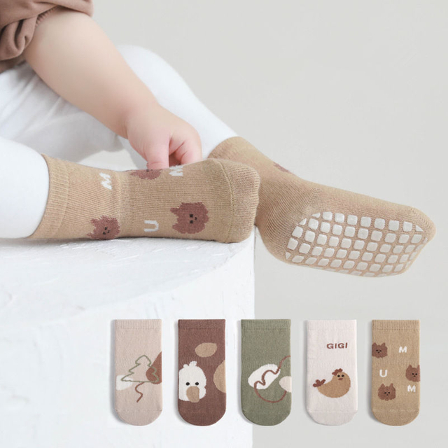 New Baby Floor Socks Cute Cartoon Non-Slip Dispensing Indoor Cooling Children's Mid-Calf Toddler Socks