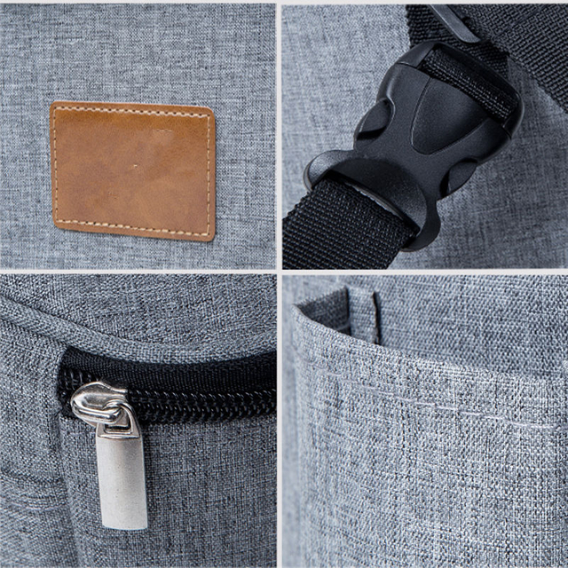 Cross-Border Hot Sale Cotton and Linen Stroller Saddlebag Multi-Functional Single-Shoulder Mommy Bag Stroller Hanging Bag