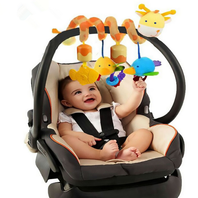 Stroller Toys Cute Giraffe Bed Winding Colorful Deer Bed Winding Bed Trailer Car Hanging Bell