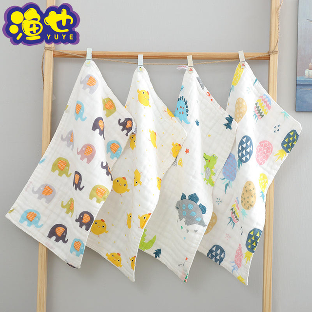 25*50 High Density Six Layers Pure Cotton Small Tower Soft Absorbent 6-Layer Gauze Children Face Washing Towel Bubble Cotton