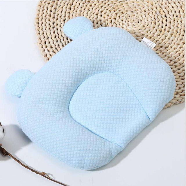 New Born Baby Pillow Solid Silica Gel Particles Stuffed Animal Shape Washable Cotton Cute Baby Head Pillow Bear Shaped Pillow