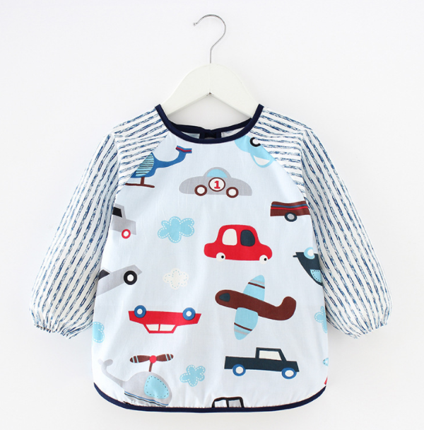 Hot Selling Cartoon Lovely Long Sleeved Waterproof Baby Bibs Children's Smocked Clothing Long Sleeve Baby Bibs