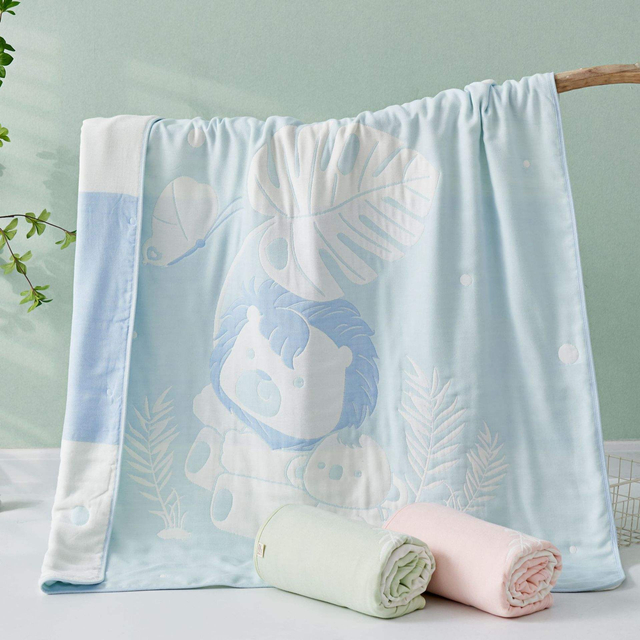 Cartoon lovely blanket gauze comfortable cotton quilt baby cool summer quilt newborn blanket quilt