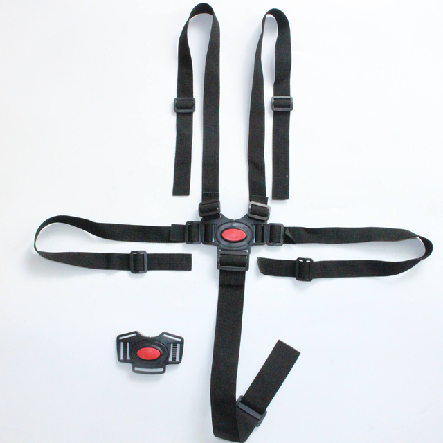 Net Cloth Light Wide Shoulder Strap With Portable Safe Baby Feeding Chair Seat Belt Five Point Safety Strap