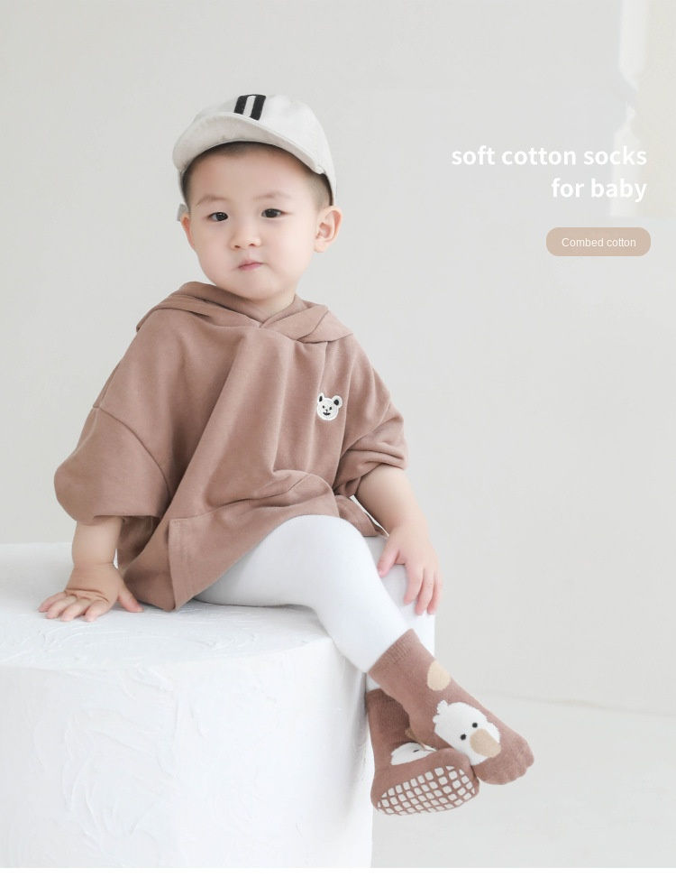 2022 Autumn and Winter New Baby Floor Socks Cute Cartoon Non-Slip Dispensing Indoor Cooling Children's Mid-Calf Toddler Socks