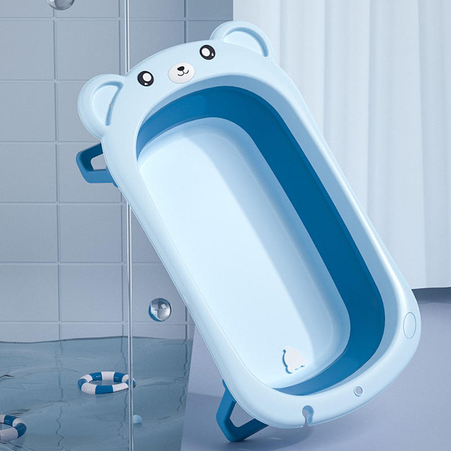 Environmentally Friendly, Portable, Large Size Plastic for Babies 0-6 Years Old, Foldable Bathtub for Home Bathing