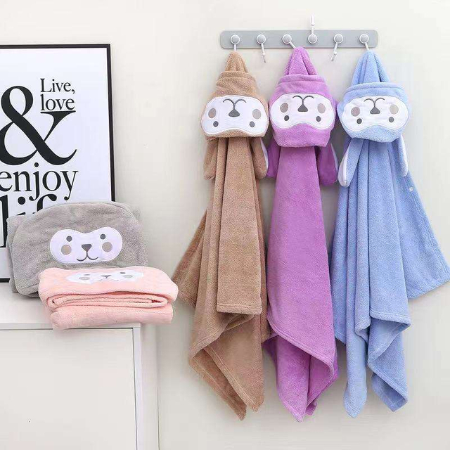 Bath Towel for Children Cape Cloak Hooded Baby Baby Bathrobe Boys And Girls Autumn And Winter Wearable Wrap Wholesale Absorbent