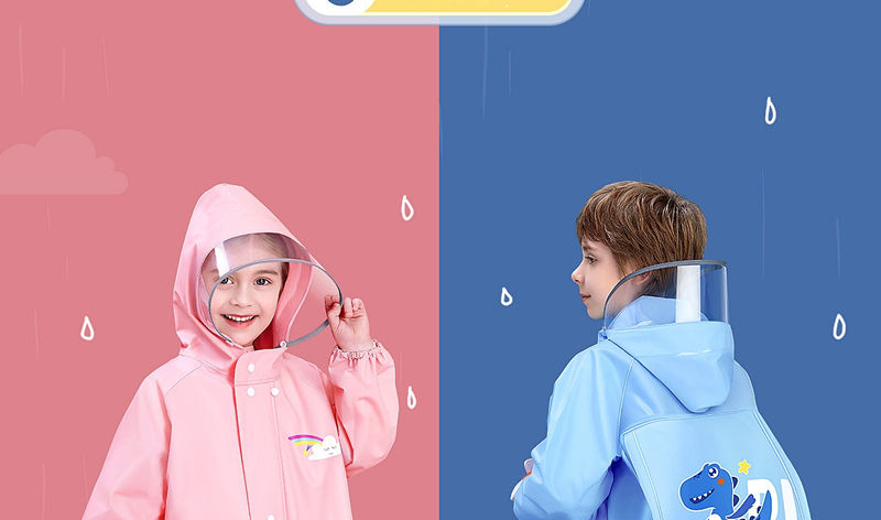 Children's Raincoat Wholesale Eva Non-Disposable Raincoat One-Piece Body Student Baby with Schoolbag Children's Poncho