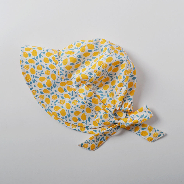 Floral Pattern Sun Block Wide Brimmed Summer Hats Cute Baby Toddler Boys And Girls Fishermen Sun Hats