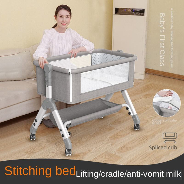 Baby Crib Multifunctional Tiger Babies' Bed Newborn Portable Portable Small Bed Splicing Big Bed Folding Bassinet