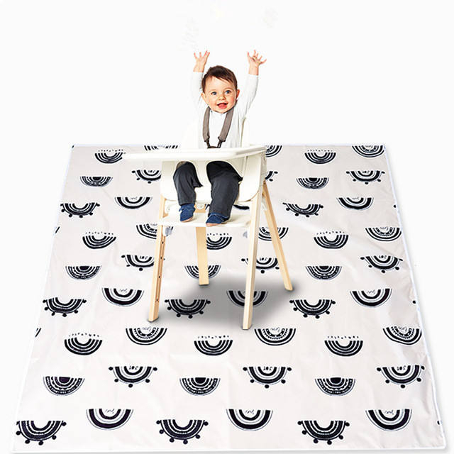 Anti-skid New Fashion Polyester Messy Play Pad To Protect High Chair Pad Dirty Waterproof Pad