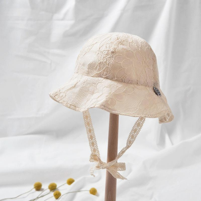 Spring and summer new fair lady lace cap light breathable baby bask in fisherman basin cap girl sunshade cap