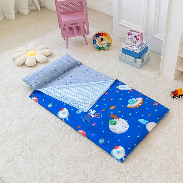 Soft And Skin Friendly Animals Car Cartoon Cotton Suitable For Child Sleeping Bag Nap Mat with Removable Pillow
