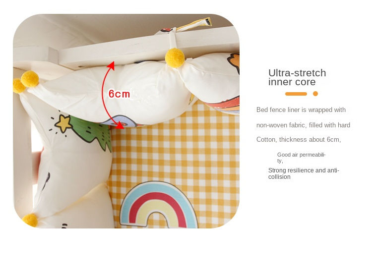 baby bumper Anti-Collision Soft Bag Children's Stitching Bed Cotton Split Baby Bedding Fence Removable and Washable