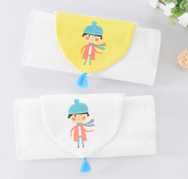 Baby Four Layers Muslin Reusable Cartoon Organics Soft Sweat Absorbent Towel Burp Cloths Baby Sweat Absorbent Towel