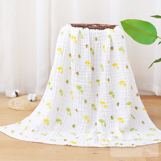 Cute Baby blanket cotton wrinkled gauze baby quilt beanie velvet cover blanket newborn quilt swaddling