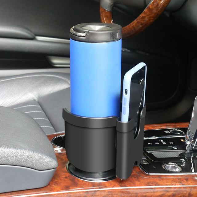 Cross-Border New Arrival Car Rotating Cup Holder with Mobile Phone Box Multifunctional Two-in-One Car Drink Water Cup Holder