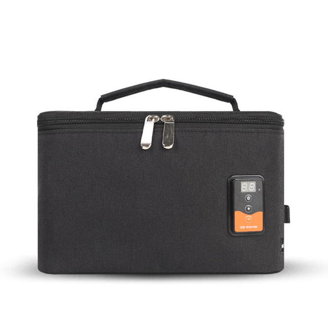 USB Outdoor Picnic Food Heating Insulated Bag Multi-Function Feeder Wet Tissue Heating Bag Milk Warmer Adjustable Temperature