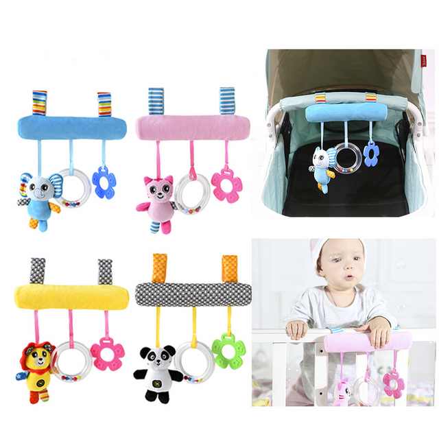 Baby Animal Stroller Pendant Crib Hanging Bell Baby Cross Bar Crib Hanging Infant Plush Toys Wholesale