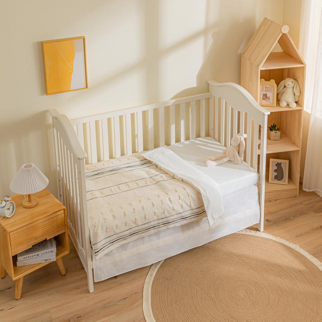 New Design Nursery School 100% Cotton Clipped Jaquard Bedding Set 3 Piece Baby Bedding Set   