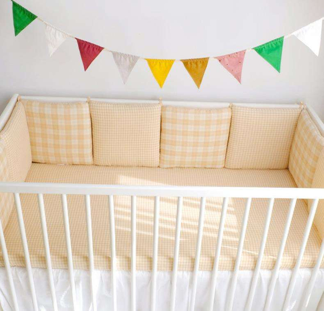 Baby Bumper Around Ins New Cartoon Embroidery Pure Cotton Anti-collision Free Combination Gauze Bed Rely on Baby Bedding