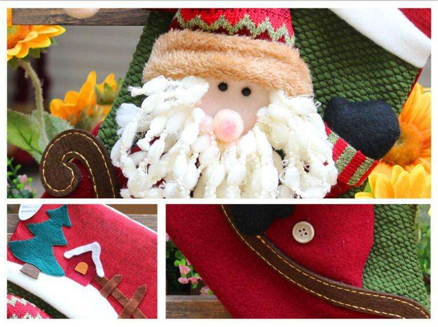 Baby Fashion Christmas Tree Decoration Fleece Cartoon Christmas Stocking With 3D Stereoscopic Wholesale