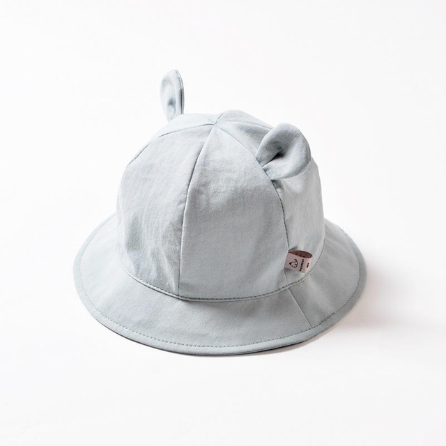 Spring And Summer New Children Cotton Sunshade Cap Lovely Two-ear Baby Bear Sunscreen Fisherman Hat