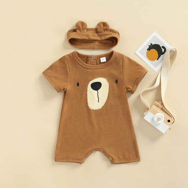 Spring Summer Short Sleeve Baby Boys Girls Sleeper Newborn Body Suit 100% Cotton Infant Toddler Jumpsuit