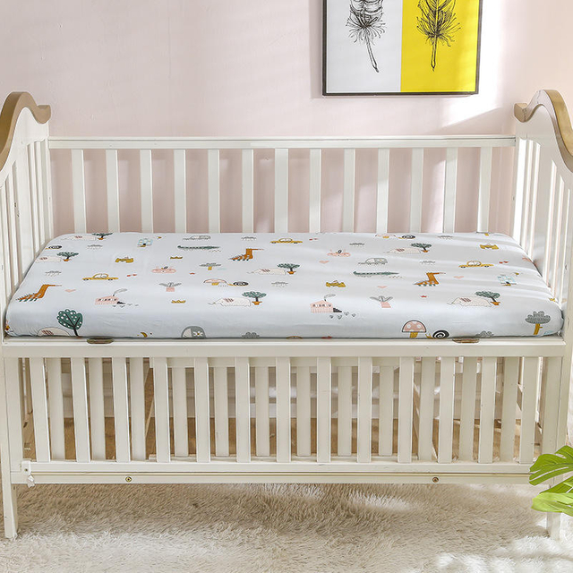 Baby Crib Full-Cotton Fitted Sheet Bed Sheet Baby Maternal And Child Supplies Children Cartoon Mattress Cover Bedspread Newborn