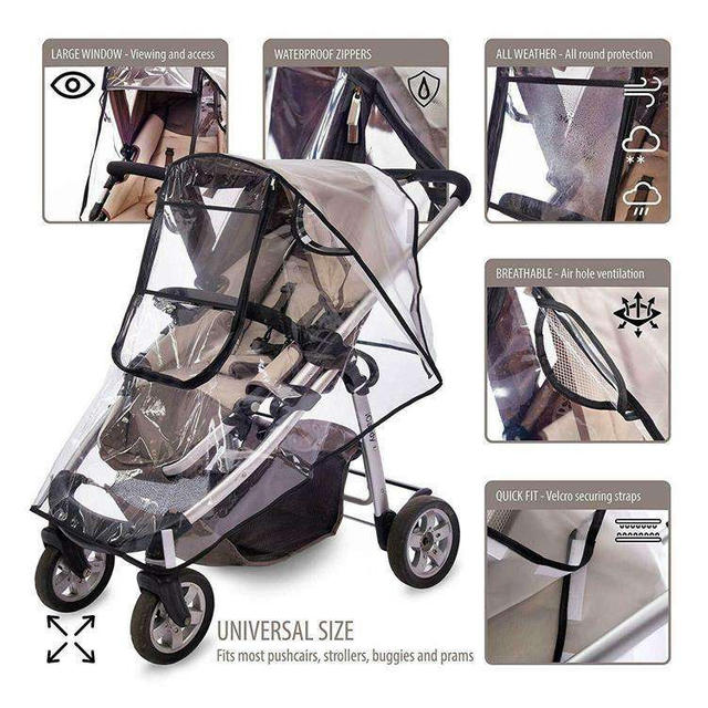 Factory Direct Sales Stroller Accessories Baby Carriage Cover Rain Cover of Carriages Baby Car Rain Cover Windproof
