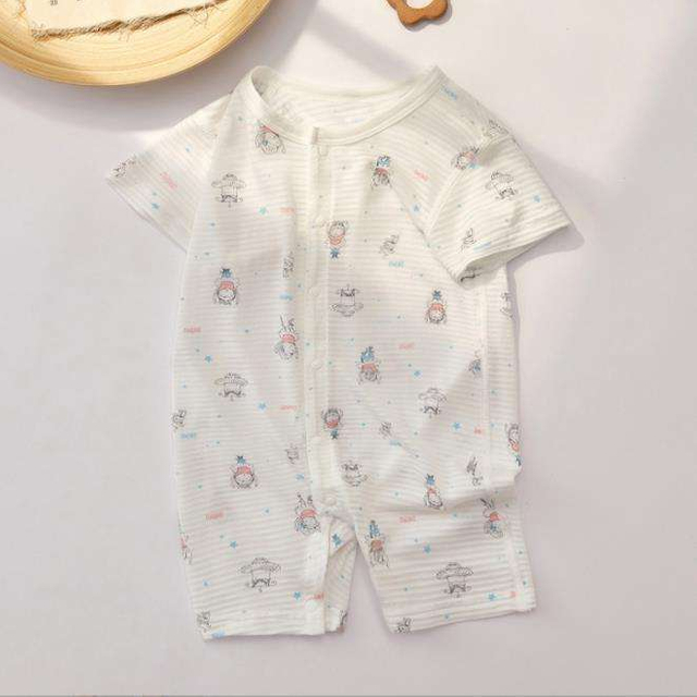 Customizable Flower Pattern Pure Color Short Sleeve 100% Cotton New Born Baby's Clothes Baby Body Suit