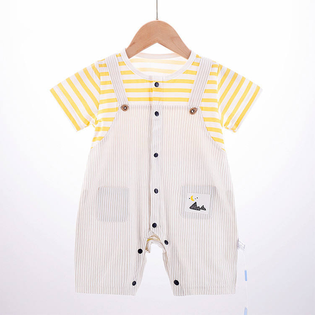 Newborn Soft Cotton Cartoon Pattern Unisex Boys Girls Baby Bodysuit Baby Short Sleeves Romper Pack