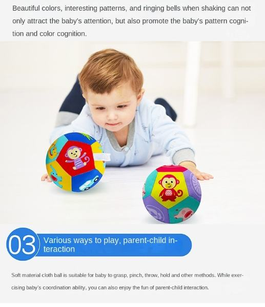 Animal Cognitive Baby's Holding Ball Toy Ball Rattle Ball 4-Inch Baby Toy Cloth