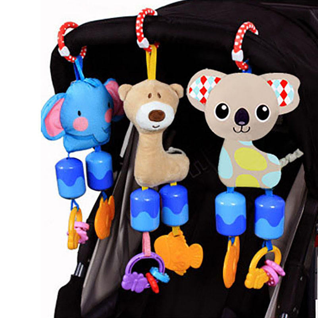 Giraffe Puppy Infant Plush Comforter Toy Baby Wind Chimes Teether Car Hanging Crib Hanging Bed Bell