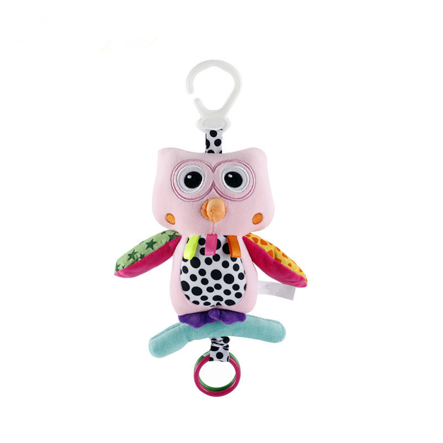 Boy And Girl Toys Educational Children Plush Toys Pink Owl Music Baby Plush Toys Without Battery 